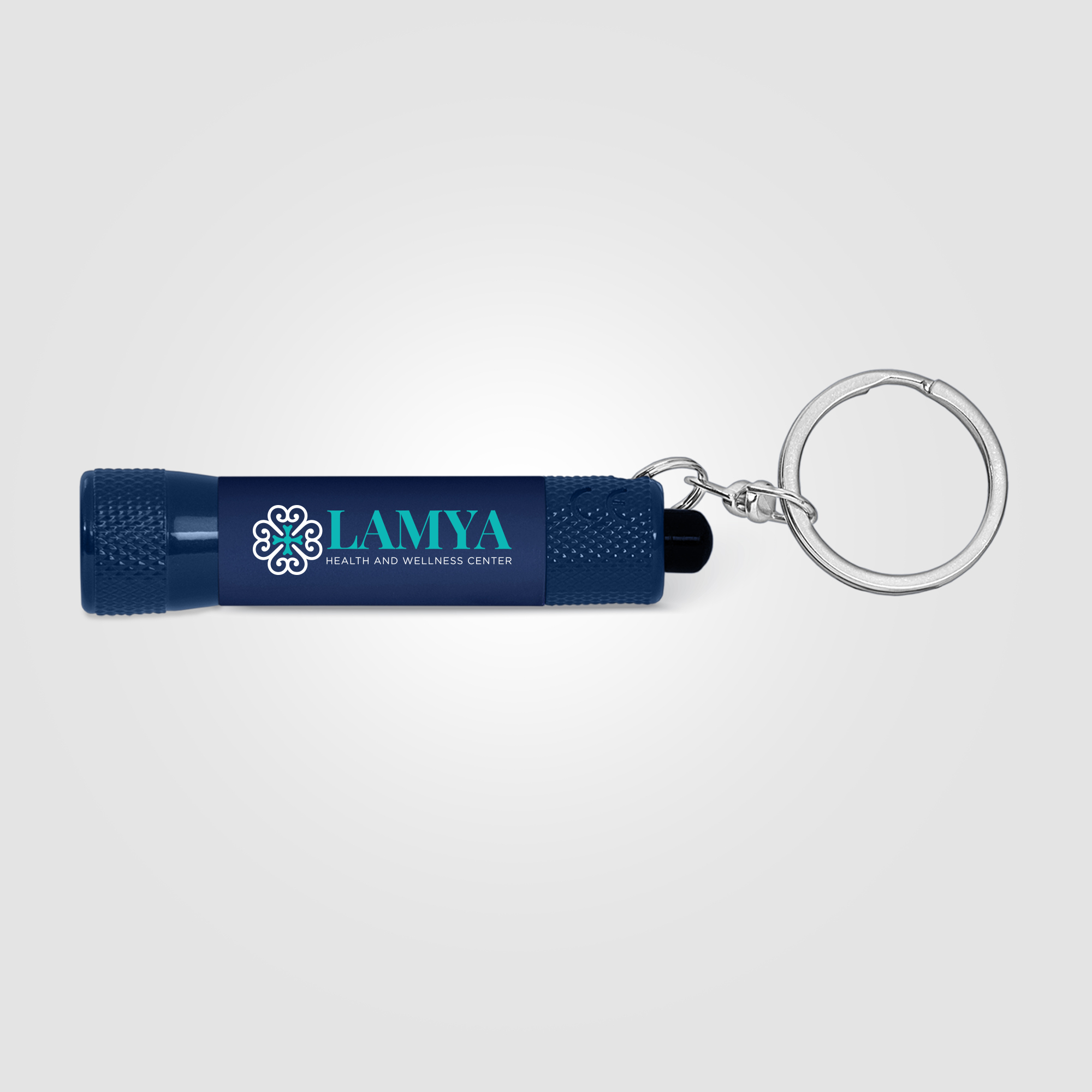Porte-clés torche publicitaire Chroma Softy Bleu marine